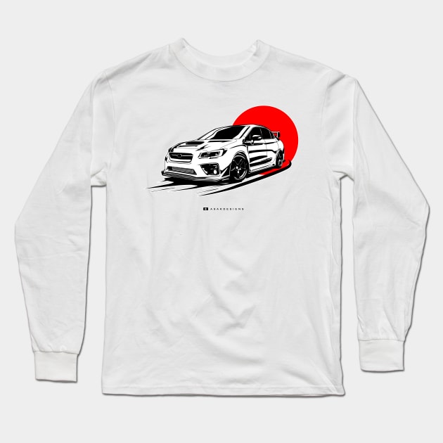 subie WRX sti illustration vector art Long Sleeve T-Shirt by ASAKDESIGNS